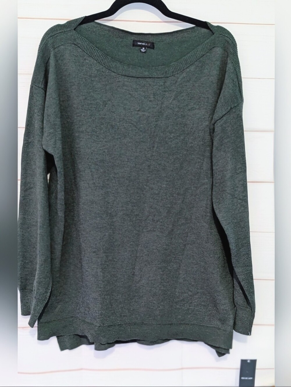 Nwt Verve Ami Hunter Green Lightweight Boatneck Sweater Plus Size 1X